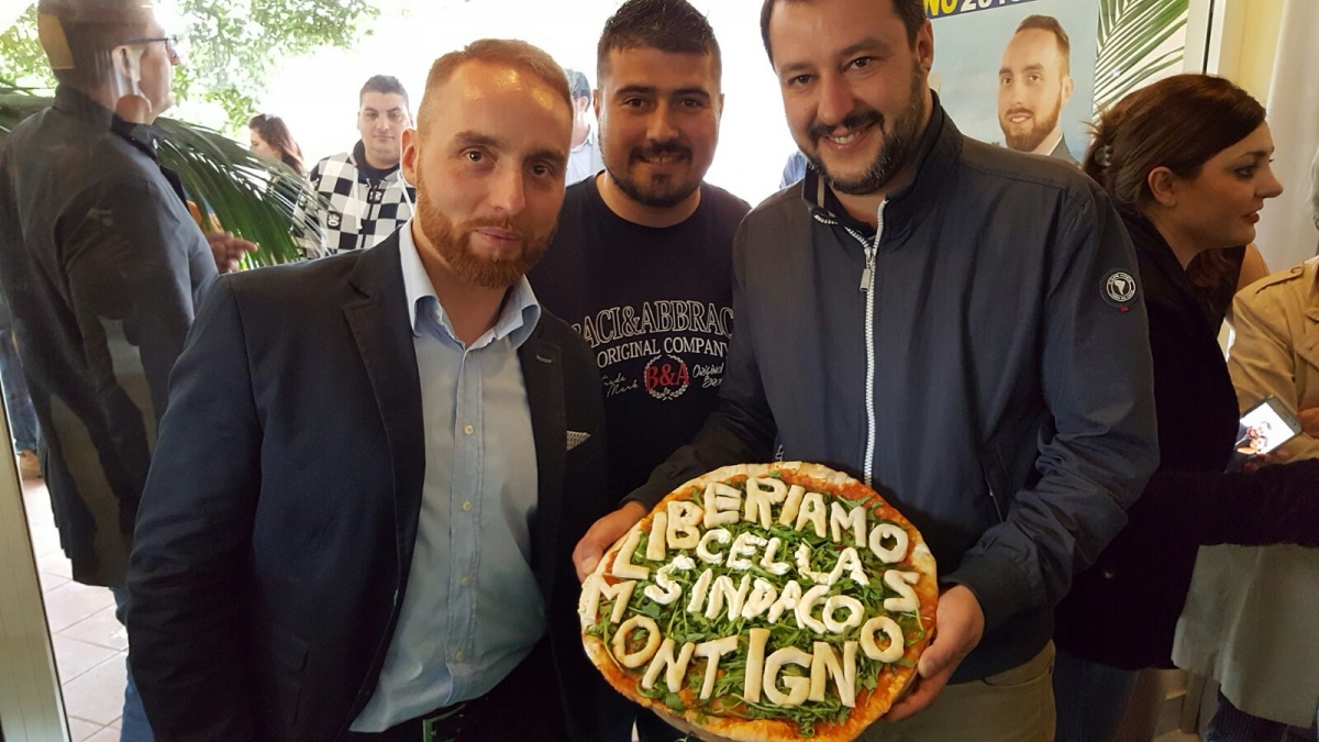 Pizza per Cella Sindaco con Salvini 